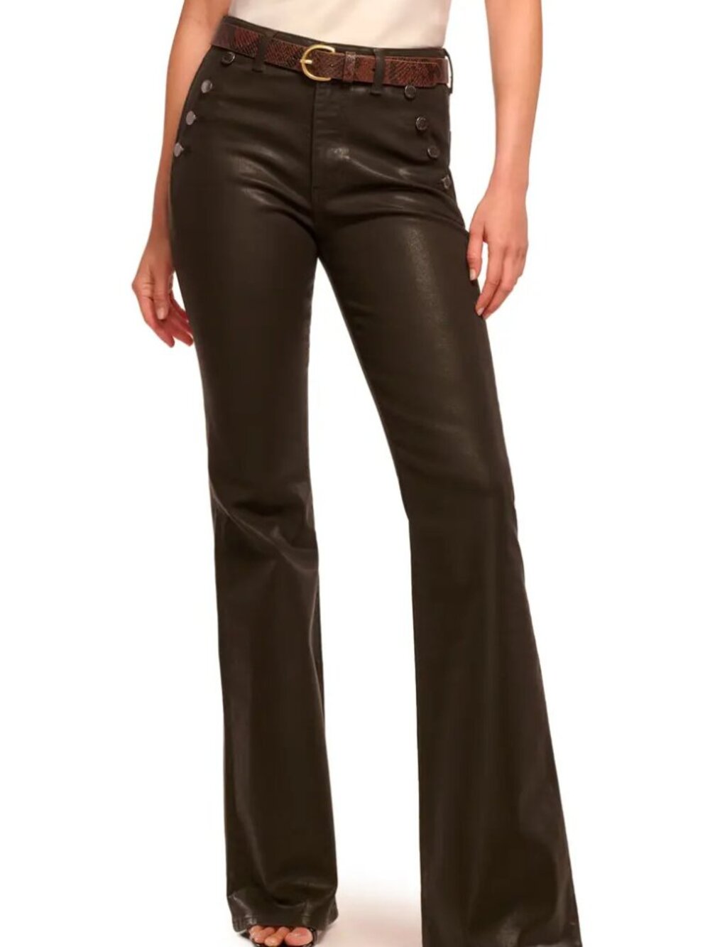 Ramy Brook Helena High Waist Coated Bootcut Jeans 30